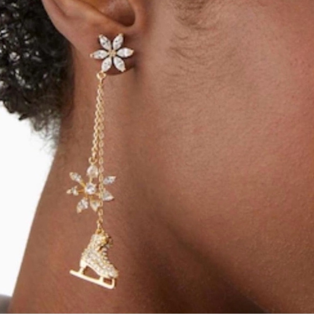 $99 Retail Kate Spade ❄️Snow Day ❄️ Ice Skate Earrings NEW - Picture 3 of 5